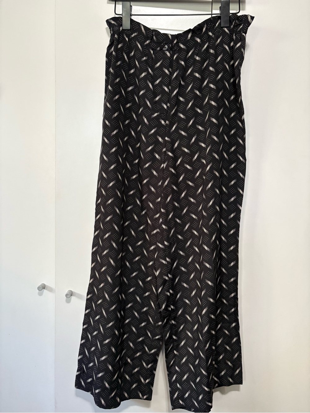 Vintage Neiman Marcus Black and White Printed Trousers